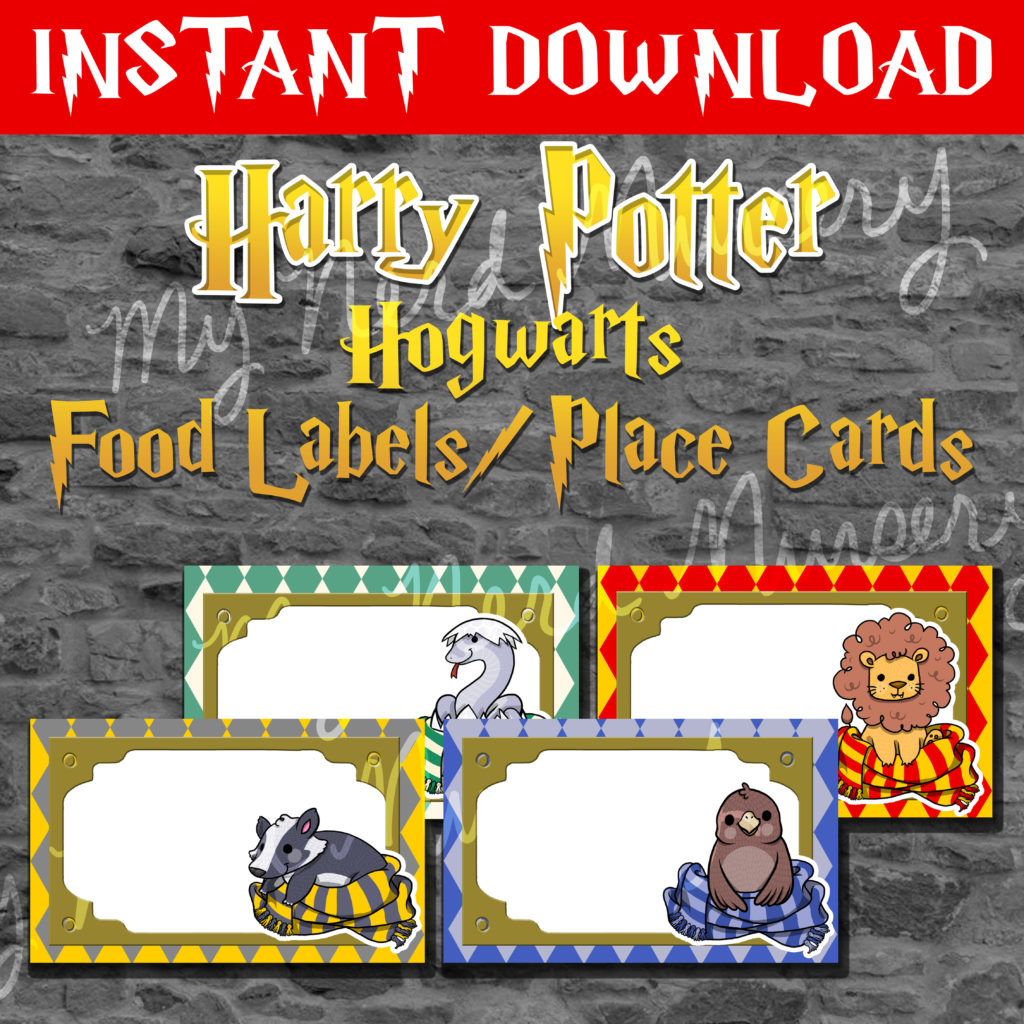 Harry Potter Party Hogwarts Food Labels My Nerd Nursery
