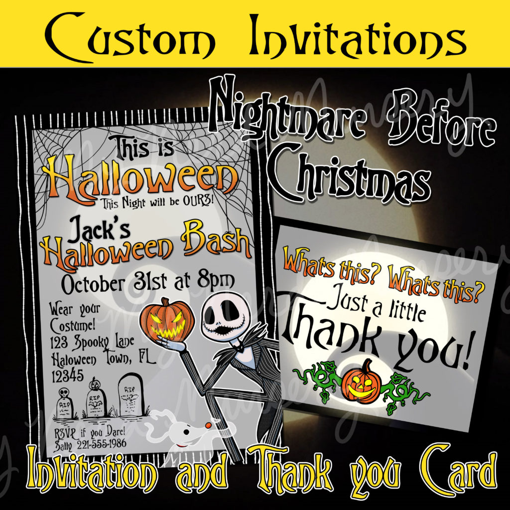Nightmare Before Christmas Party Invitation • My Nerd Nursery