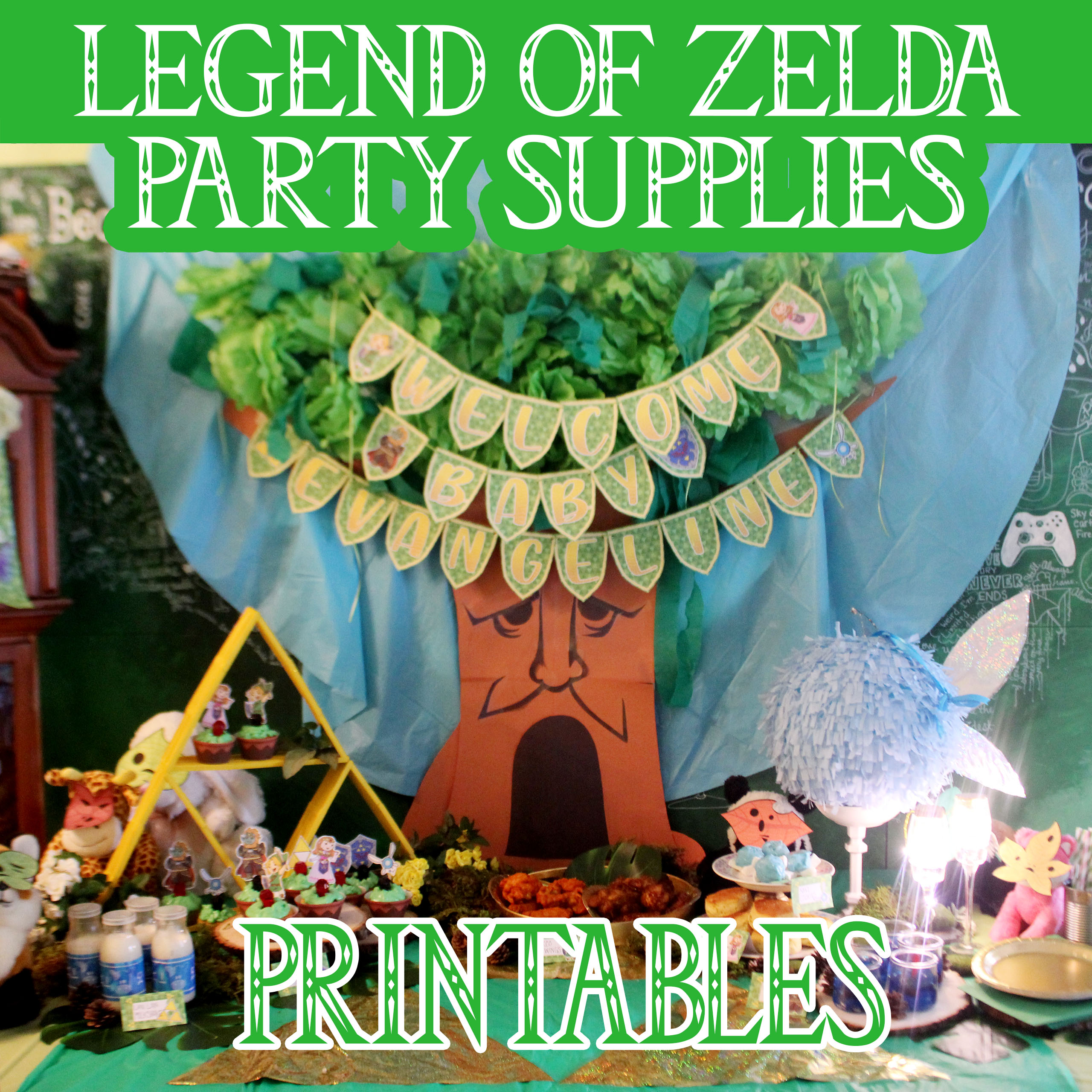 Disney ZELDA Theme Party Decorations Supplies Set Children Birthday Party  Balloon Banner Flags Disposable Cup Plate